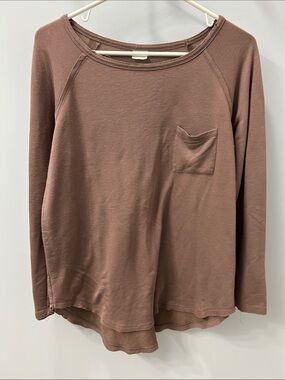 Tresics Brown Long-Sleeve Pocket Tee